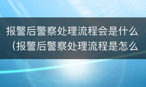 报警后警察处理流程会是什么（报警后警察处理流程是怎么样的?）