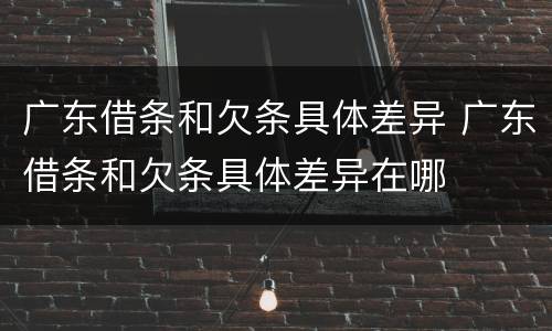 广东借条和欠条具体差异 广东借条和欠条具体差异在哪