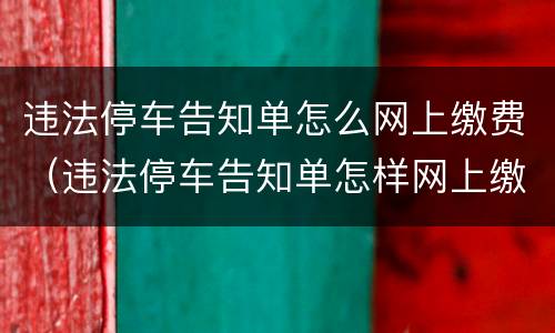 违法停车告知单怎么网上缴费（违法停车告知单怎样网上缴费）