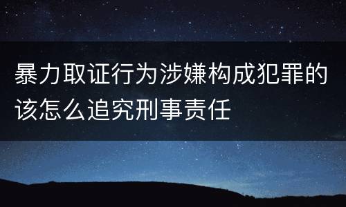 暴力取证行为涉嫌构成犯罪的该怎么追究刑事责任