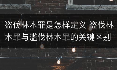 盗伐林木罪是怎样定义 盗伐林木罪与滥伐林木罪的关键区别是什么