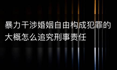 暴力干涉婚姻自由构成犯罪的大概怎么追究刑事责任