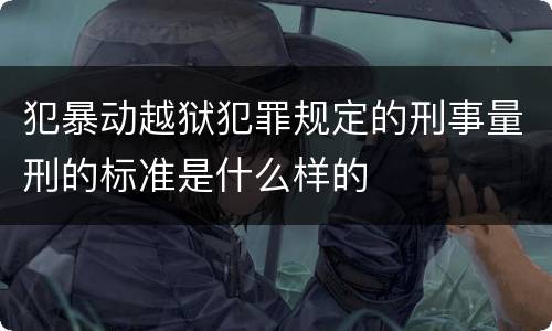 犯暴动越狱犯罪规定的刑事量刑的标准是什么样的