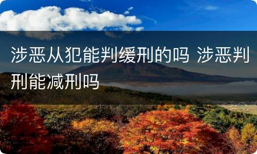 涉恶从犯能判缓刑的吗 涉恶判刑能减刑吗