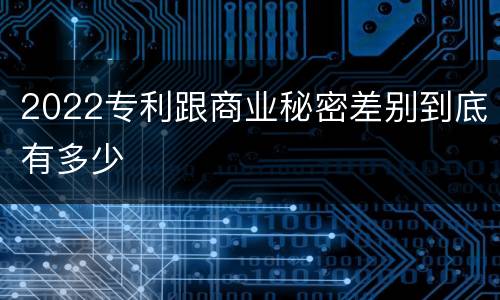 2022专利跟商业秘密差别到底有多少