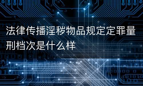 法律传播淫秽物品规定定罪量刑档次是什么样