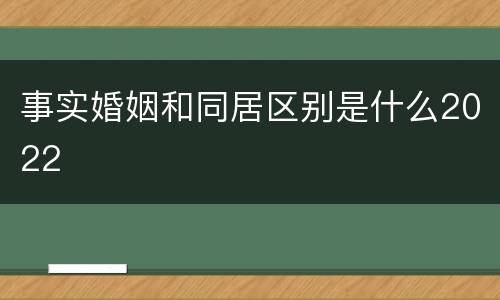 事实婚姻和同居区别是什么2022