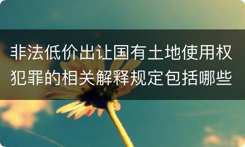 非法低价出让国有土地使用权犯罪的相关解释规定包括哪些