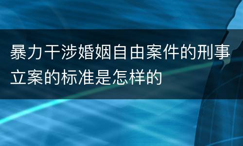 暴力干涉婚姻自由案件的刑事立案的标准是怎样的