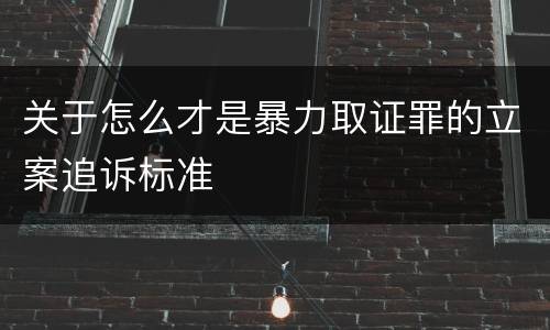 关于怎么才是暴力取证罪的立案追诉标准