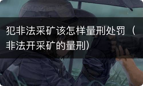 犯非法采矿该怎样量刑处罚（非法开采矿的量刑）