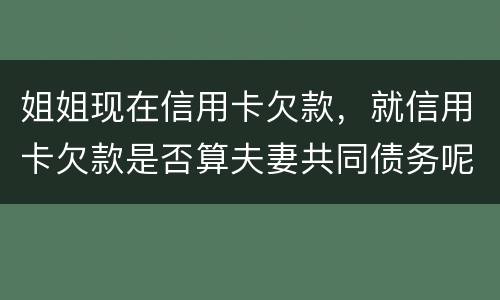 姐姐现在信用卡欠款，就信用卡欠款是否算夫妻共同债务呢