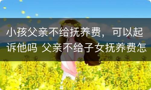小孩父亲不给抚养费，可以起诉他吗 父亲不给子女抚养费怎么起诉