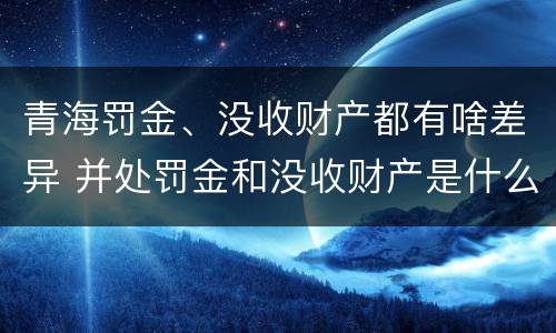 青海罚金、没收财产都有啥差异 并处罚金和没收财产是什么意思