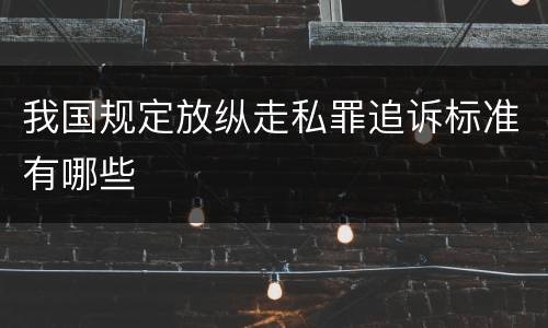 我国规定放纵走私罪追诉标准有哪些