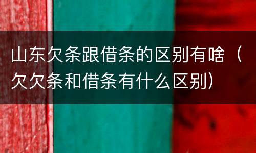 山东欠条跟借条的区别有啥（欠欠条和借条有什么区别）
