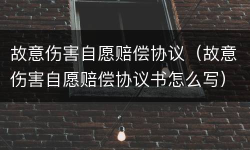 故意伤害自愿赔偿协议（故意伤害自愿赔偿协议书怎么写）