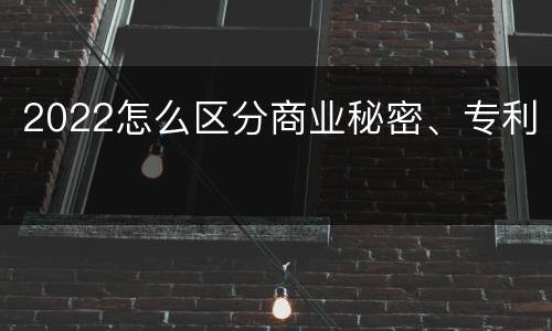 2022怎么区分商业秘密、专利