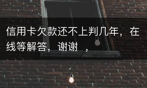 信用卡欠款还不上判几年，在线等解答，谢谢  ，