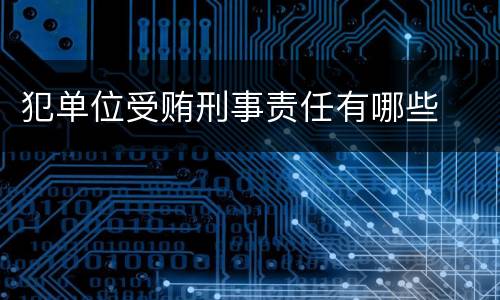 犯单位受贿刑事责任有哪些