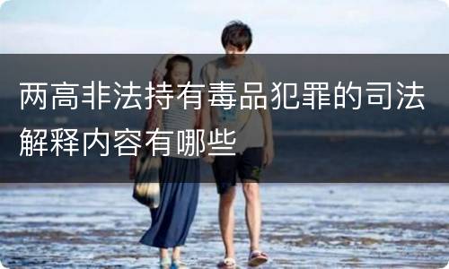 两高非法持有毒品犯罪的司法解释内容有哪些