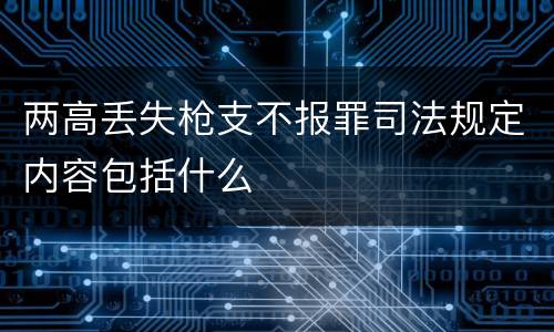 两高丢失枪支不报罪司法规定内容包括什么