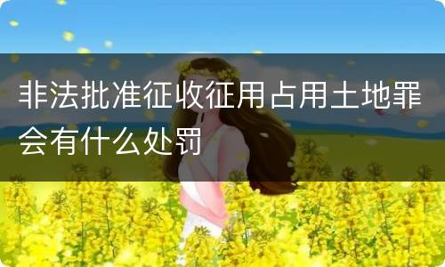 非法批准征收征用占用土地罪会有什么处罚