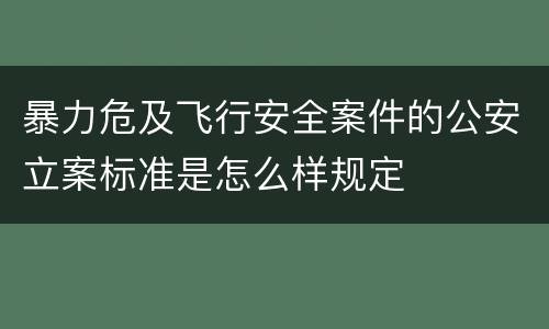 暴力危及飞行安全案件的公安立案标准是怎么样规定