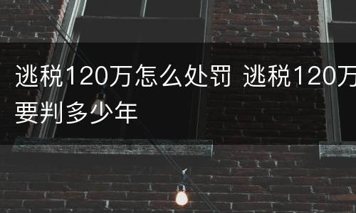 逃税120万怎么处罚 逃税120万要判多少年