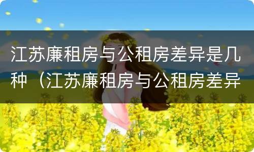 江苏廉租房与公租房差异是几种（江苏廉租房与公租房差异是几种情况）