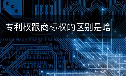 专利权跟商标权的区别是啥