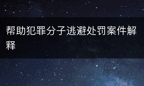 帮助犯罪分子逃避处罚案件解释