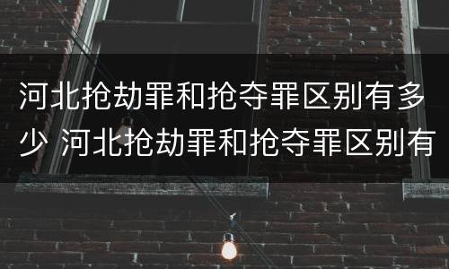 河北抢劫罪和抢夺罪区别有多少 河北抢劫罪和抢夺罪区别有多少例