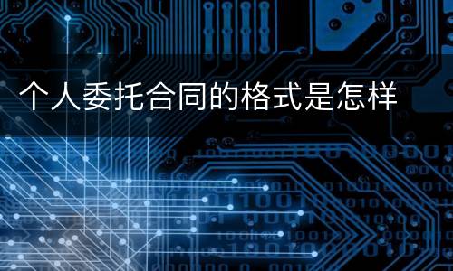 个人委托合同的格式是怎样