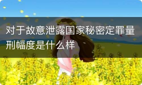 对于故意泄露国家秘密定罪量刑幅度是什么样