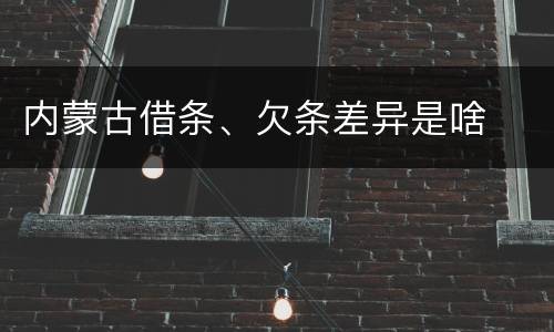 内蒙古借条、欠条差异是啥