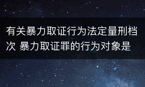 有关暴力取证行为法定量刑档次 暴力取证罪的行为对象是