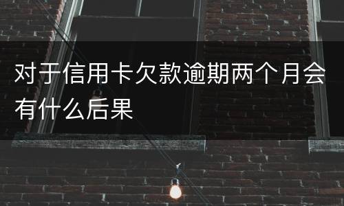 对于信用卡欠款逾期两个月会有什么后果
