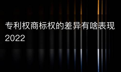 专利权商标权的差异有啥表现2022