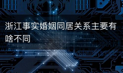 浙江事实婚姻同居关系主要有啥不同