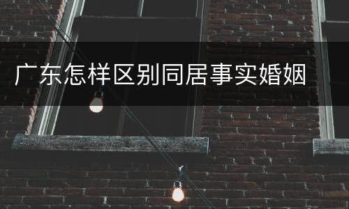 广东怎样区别同居事实婚姻