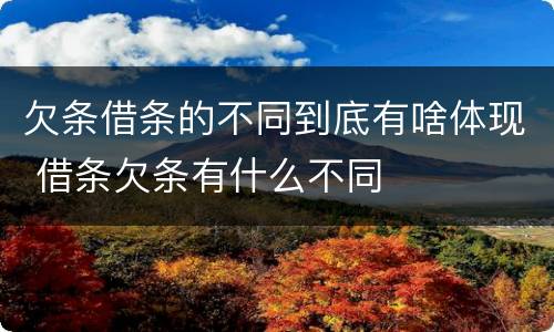 欠条借条的不同到底有啥体现 借条欠条有什么不同