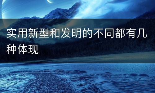 实用新型和发明的不同都有几种体现