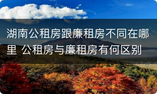 湖南公租房跟廉租房不同在哪里 公租房与廉租房有何区别