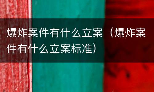 爆炸案件有什么立案（爆炸案件有什么立案标准）