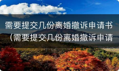 需要提交几份离婚撤诉申请书（需要提交几份离婚撤诉申请书才能立案）