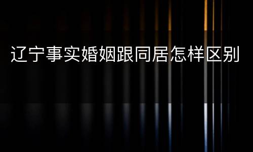 辽宁事实婚姻跟同居怎样区别