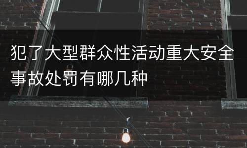 犯了大型群众性活动重大安全事故处罚有哪几种