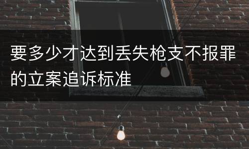 要多少才达到丢失枪支不报罪的立案追诉标准