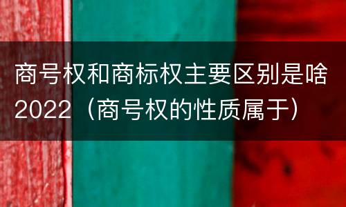 商号权和商标权主要区别是啥2022（商号权的性质属于）